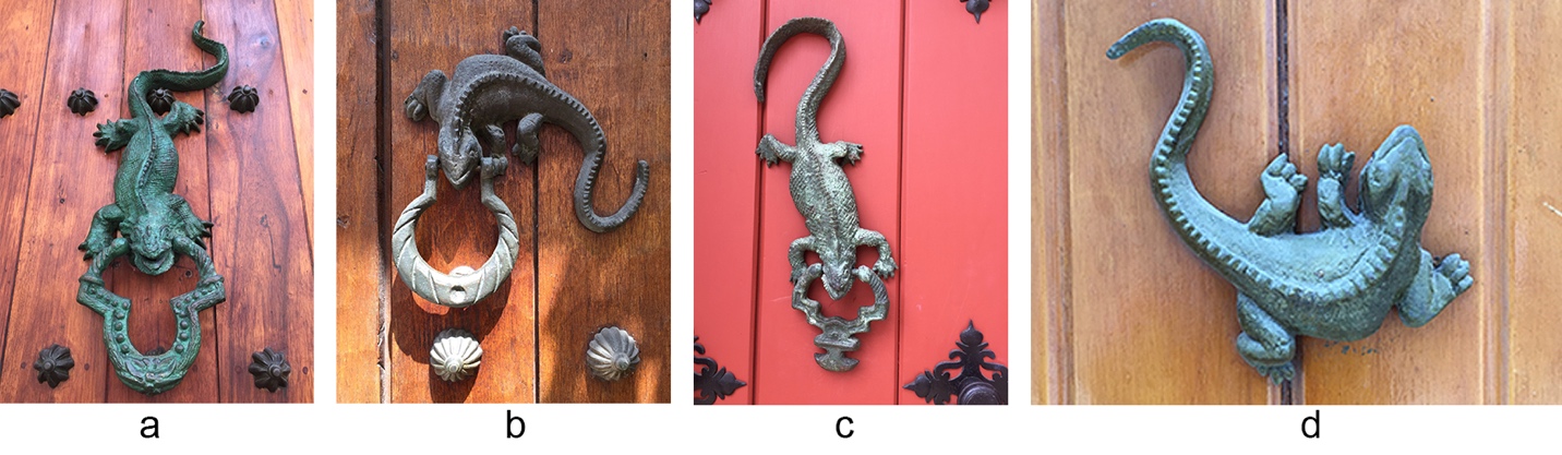 Tipología de herrajes, llamadores iguana marina (Cartagena de Indias)