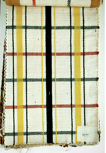 Bauhaus-Archiv Berlin, Otti Berger, muestrario Gordijnstoffen D.P., modelo Carreaux, Inv. Nº 3777. Ejemplo de composición polifónica.