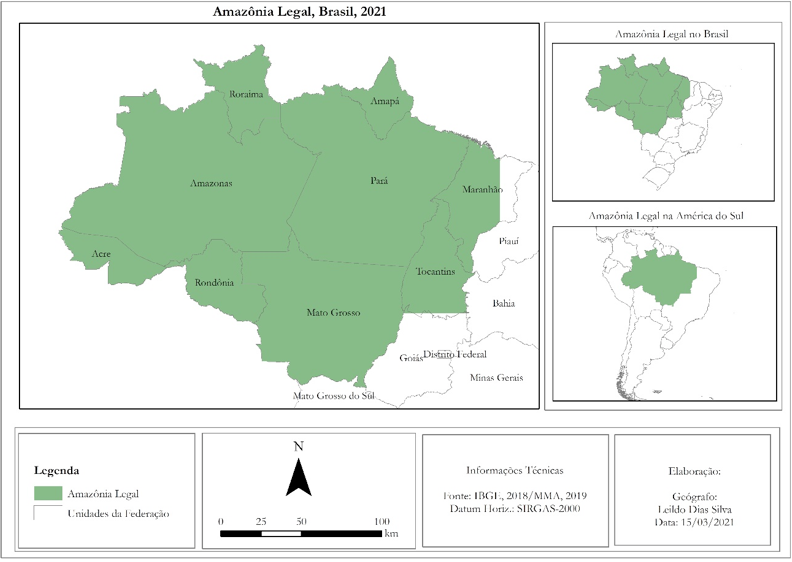 Mapa de localización de la Amazonia brasileña