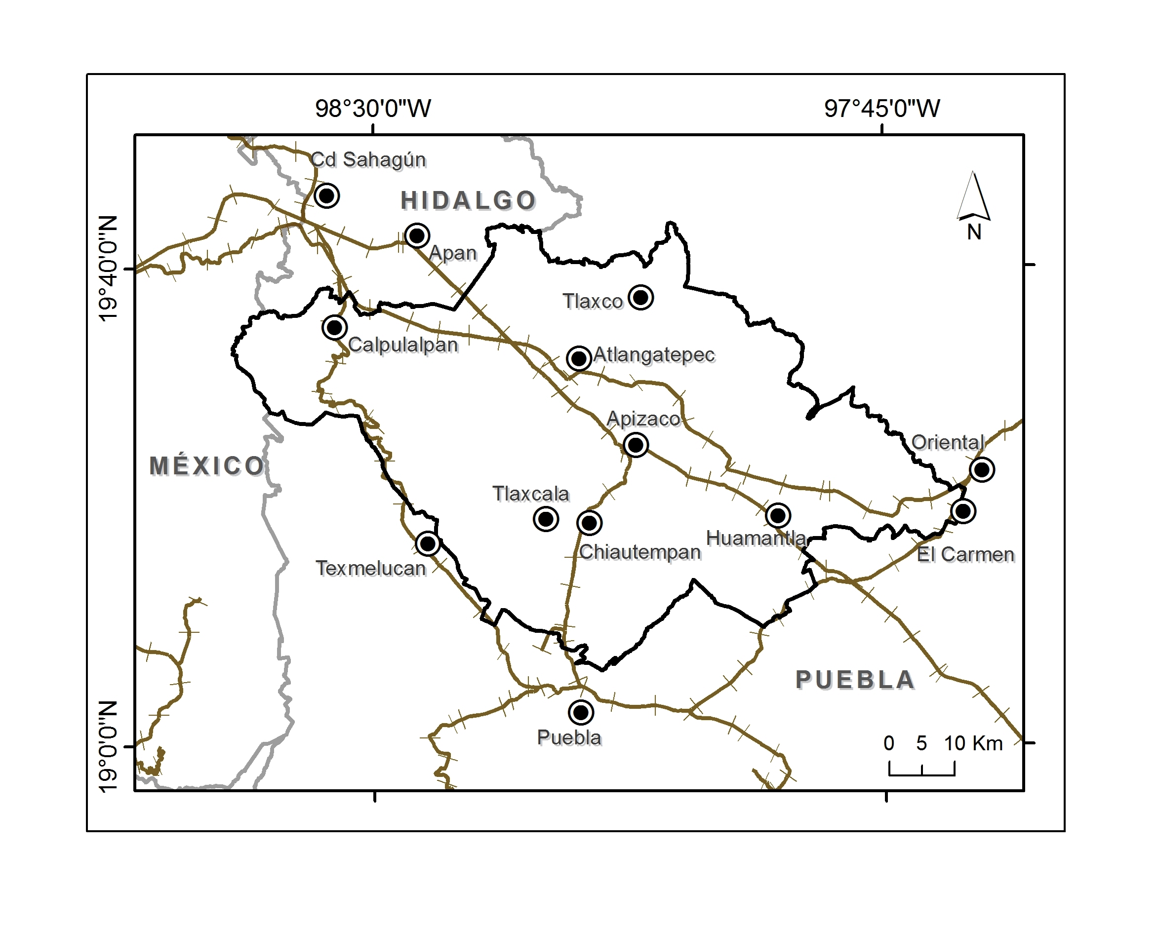 Principales vías férreas de Tlaxcala