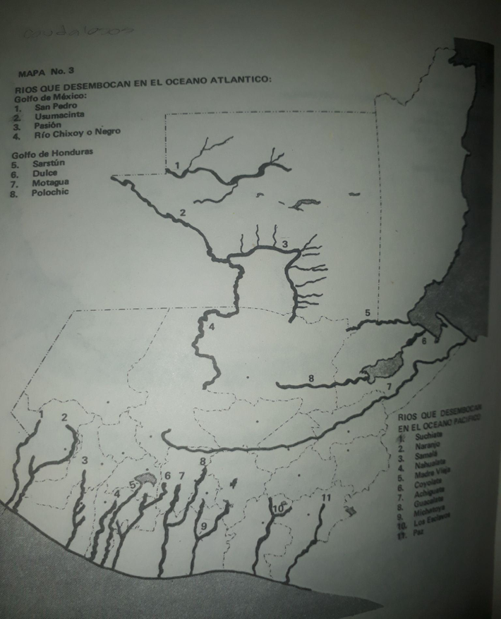 Mapa de los principales ríos de Guatemala4