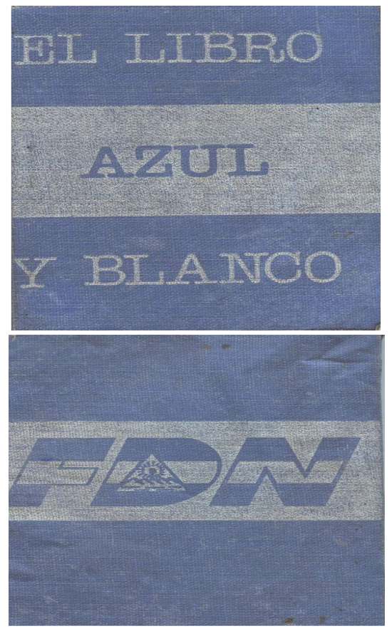 Portada y contraportada El Libro Azul y Blanco