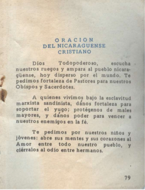 Oración del nicaragüense cristiano