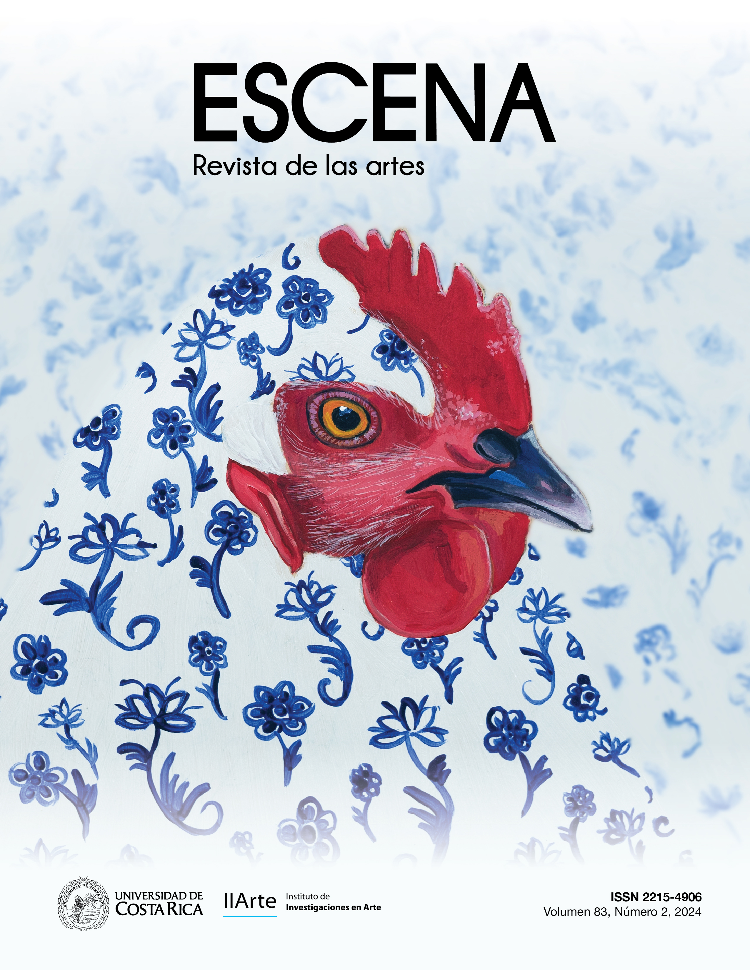 Portada del volumen 83(2). Consiste en la pintura de una gallina con plumaje azul en forma de flores y cresta roja.