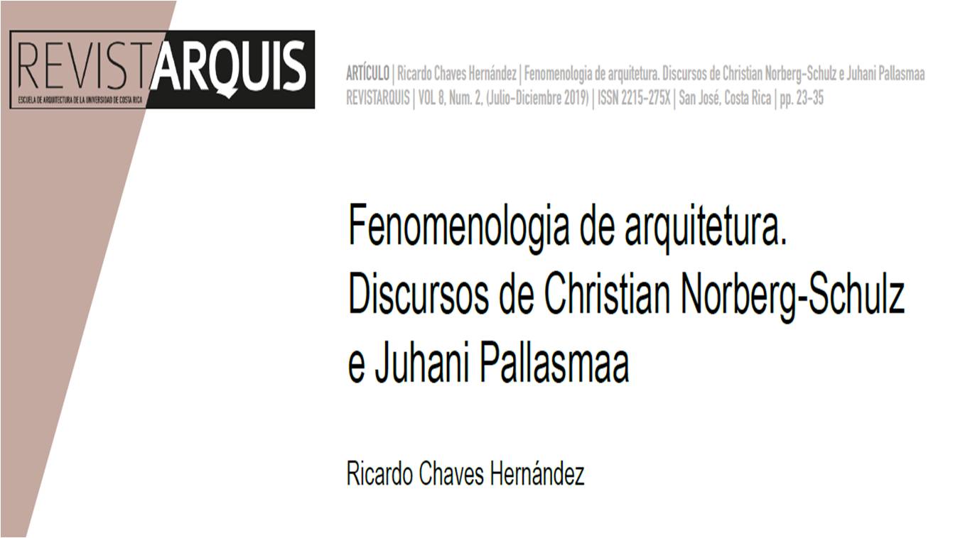 Portada "Fenomenologia de arquitectura. Discursos de Christian Norberg-Schulz e Juhani Pallasmaa"