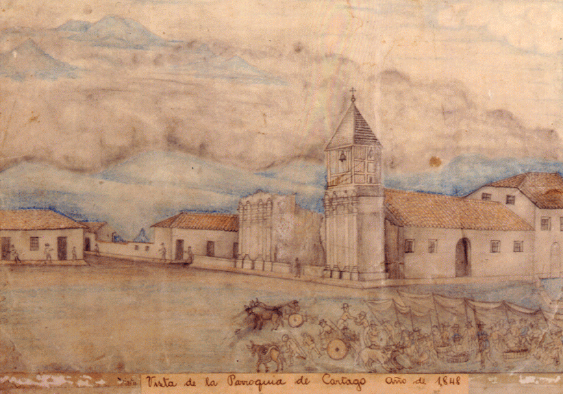 "Vista de la parroquia de Cartago, año de 1848", Albúm Figueroa