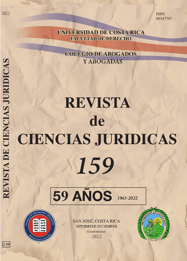 Portada de Número actual: Revista de Ciencias Jurídicas Vol. 159 (2022)